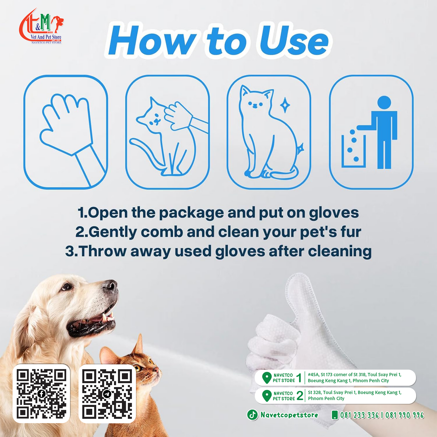 XSDH Disposable Cleaning Pet Gloves